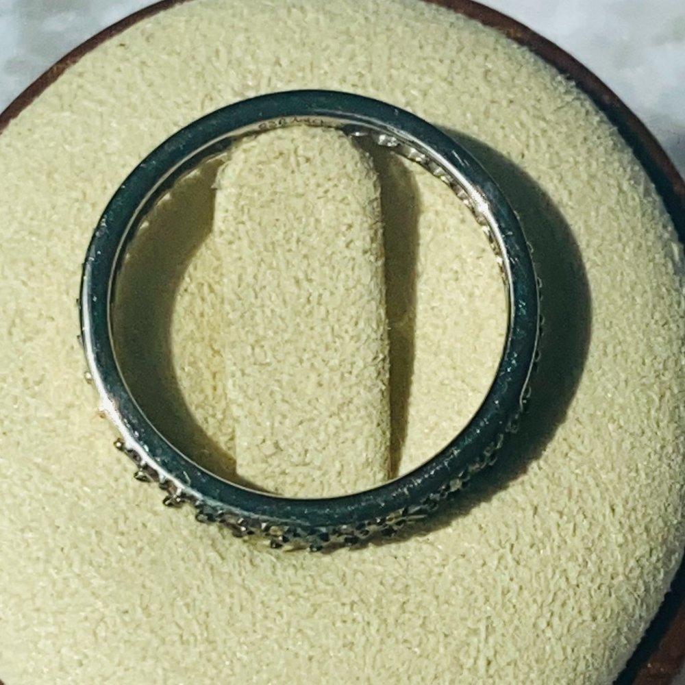 Natural Multi Diamond 0.25 ctw Stackable Band Ring Platinum Over Sterling Silver - Picture 5 of 7